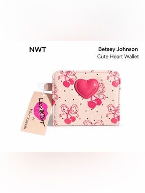 Betsey Johnson Pink Heart & Cherry Wallet